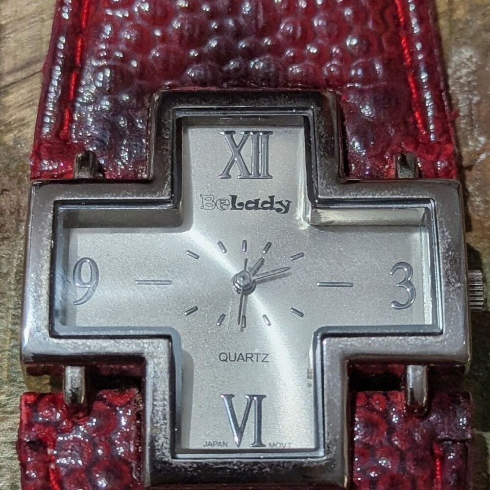 BeLady Cross Quartz Watch –  Red Strap